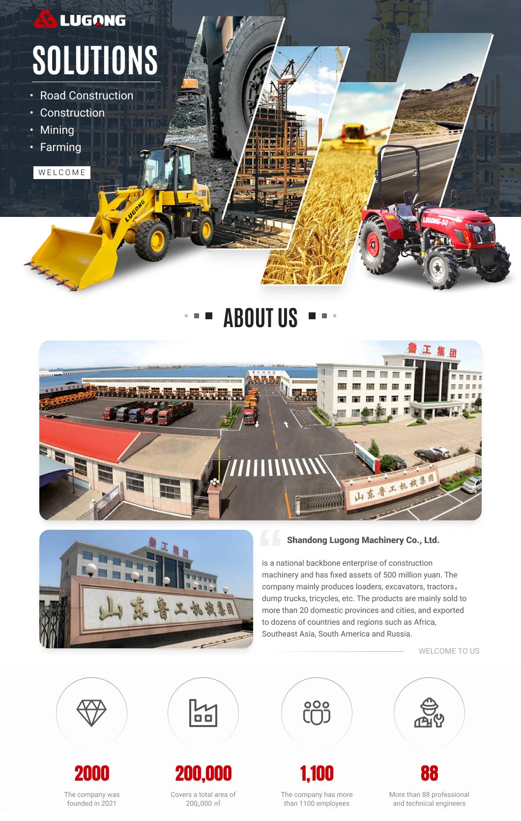 China Basic Customization Lugong Cheap Hydrostatic CE 4WD LG938 Frontend/Compact/Wheel Loader/Payloader/Bucket Loader with Attachment for Construction Machinery