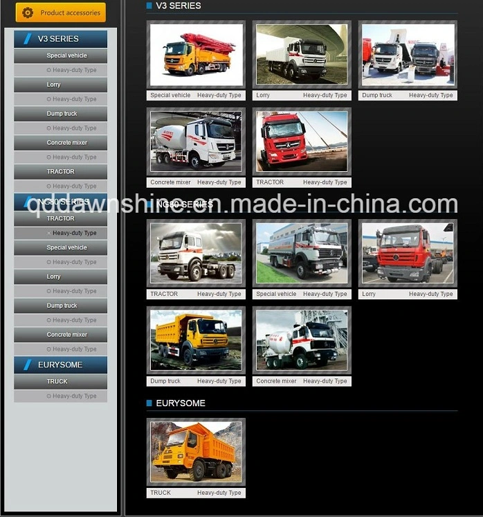 Benz Tech Chinese Beiben V3 6*4 10 Tires 420HP Rhd LHD LNG Prime Mover Tractor Trailer Truck