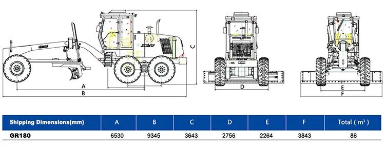 Gr180 HP180 142kw/2200rpm Chinese Motor Grader